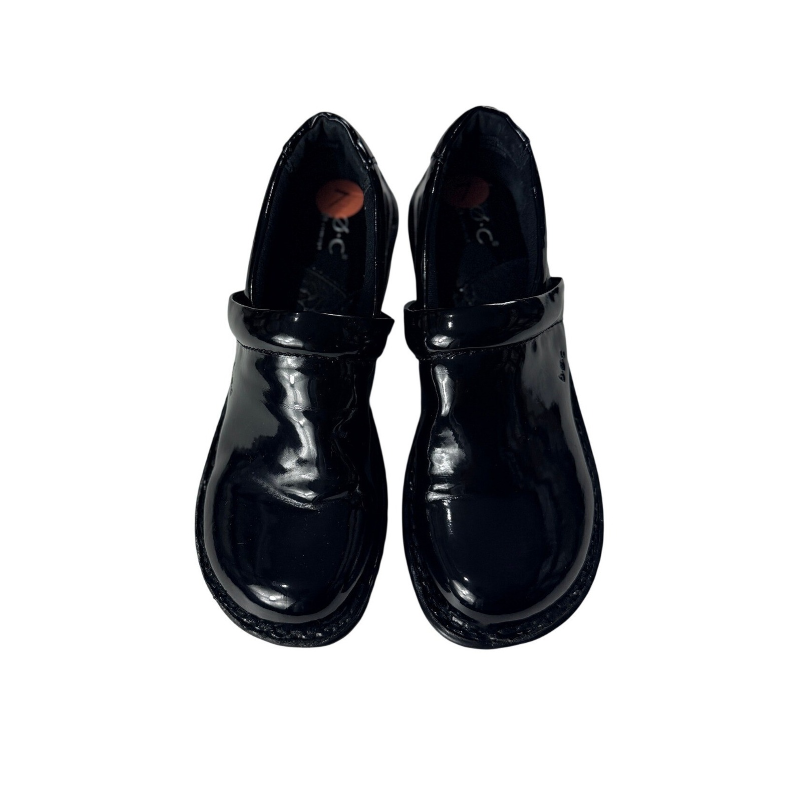 B.O.C. Born Concept Black Patent Leather Clogs Mules Bc9532 Womens 7m Slip On